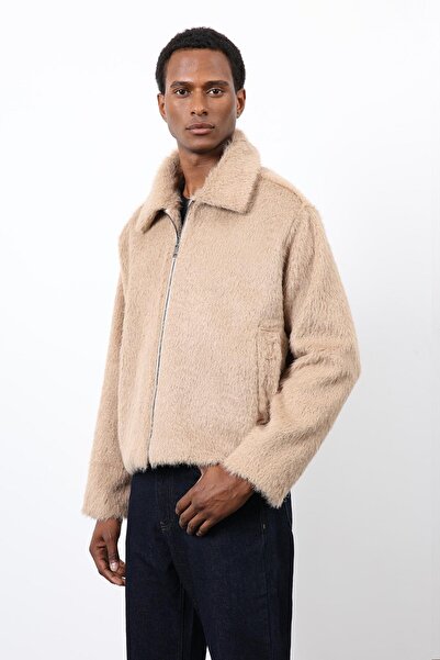 Antioch Beige Soft Textured Men's Coat