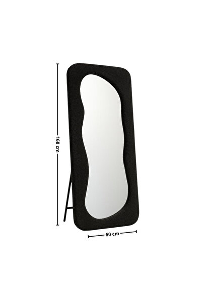 Ebticar Black Bouclé Mirror with Square Edges