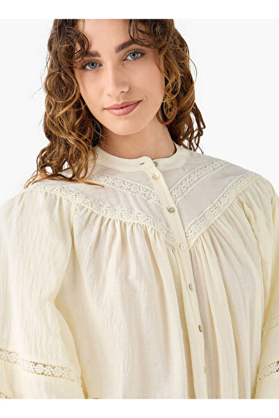 FAV Lace Detail Top with Balloon Sleeves