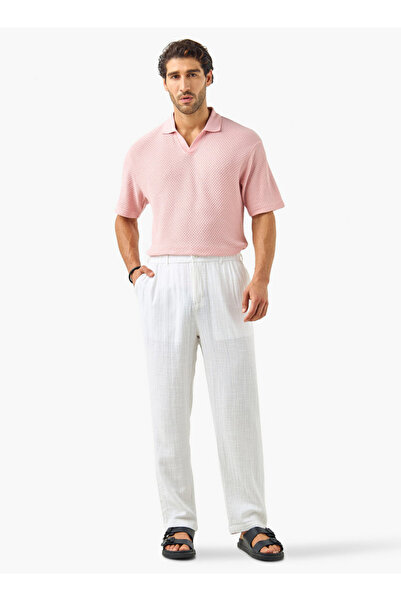 FAV Regular Fit Textured Flexi Waist Pants with Pockets