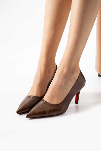 Roshin Shoes Pantofi cu toc stiletto de damă, culoare cafenie, confortabili, ...