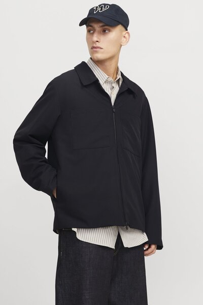 Jack & Jones Men's Black Jacket Model Code: (12270677) Jjeperfect Shacket Sn
