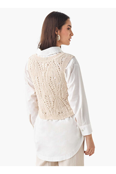 FAV Crochet Vest with Attached Shirt