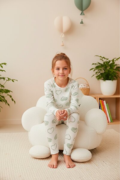 LİLA İÇ GİYİM طقم بيجامة بناتي من قماش الإنترلوك مع تقرير مطبوع