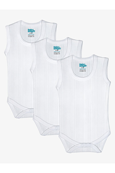 Babies Basic By Styli مجموعة من 3 قطع - بدلة جسم بدون أكمام من القطن الممشط ل...