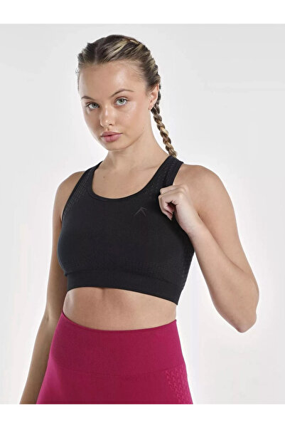 Wizard By Styli Women Black Textured Racerback Seamless Support Bra