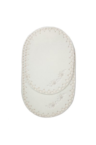 SECDEM Damla 2-Piece White Bath Mat