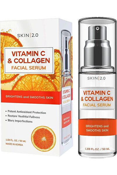 SKIN 2.0 سيروم الوجه بفيتامين سي والكولاجين - مُشرق، مُضاد لحب الشباب والشيخو...
