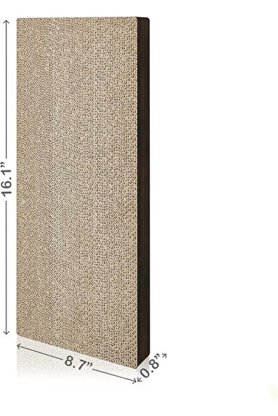 Way Basics Eco-Friendly Wall-Mounted Cat Scratching Pad (Sustainable Non-Toxic Cardboard) - Espresso
