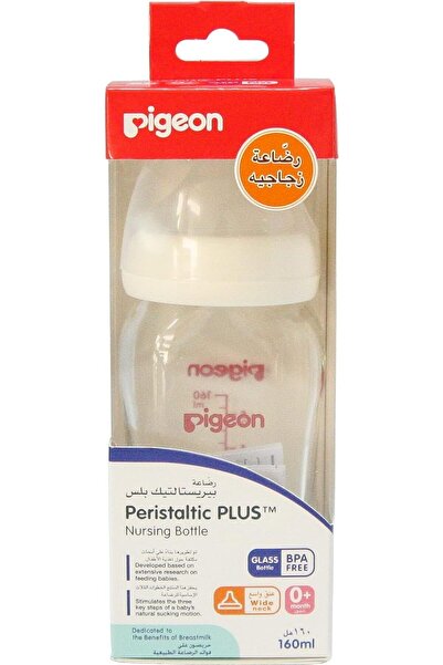 Pigeon زجاجة رضاعة شفافة واسعة العنق، 160 مل