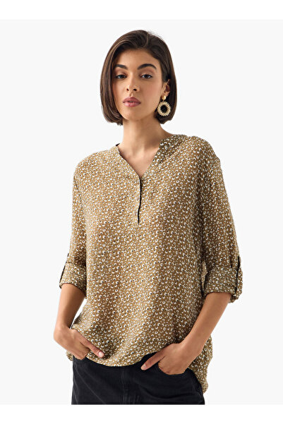 FAV Floral Print Top with Long Sleeves