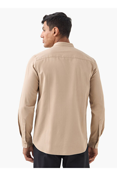 FAV Regular Fit Mandarin Collar Shirt with Long Sleeves