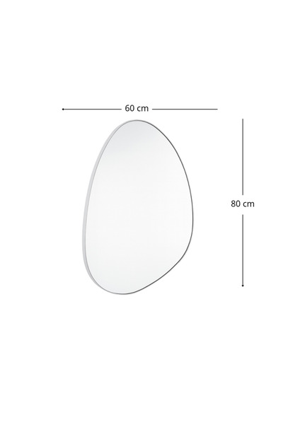 Ebticar Irregular Wooden Frame Wall Mirror – Grey (60×80)