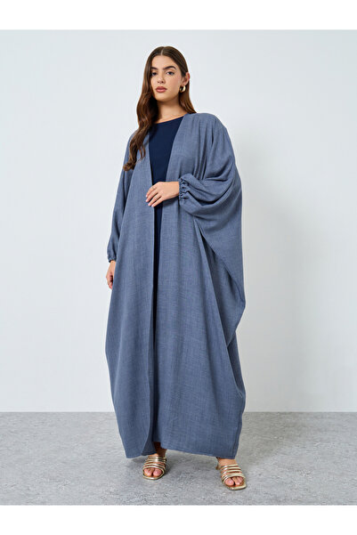 Take Two By Styli Textured Open Kimono Sleeve Abaya
