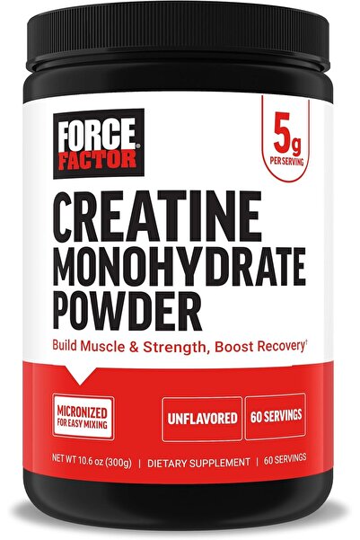 force factor مسحوق الكرياتين أحادي الهيدرات، بدون نكهة، 300 غرام (5 غرام/حصة)