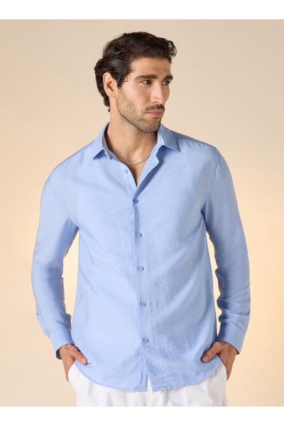 FAV قميص بقصّة عادية وأكمام طويلة