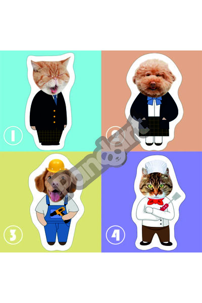 pandart Fotoğraflı Yastık Evcil Hayvanlı Komik Figürlü