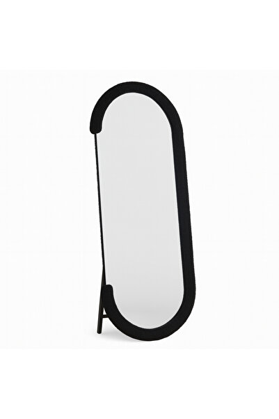 Ebticar Half-Round Black Bouclé Mirror
