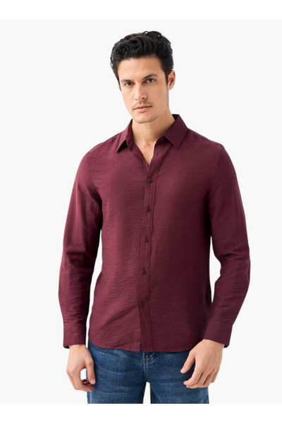 FAV قميص بقصّة عادية وأكمام طويلة