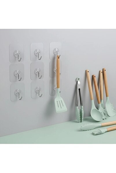 Primo Plus مجموعة أدوات طبخ مطبخ مكونة من 11 قطعة مع خطافات حائط وملصقات ذاتي...