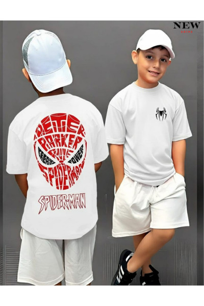 New Shine Детска тениска с принт на Спайдър-Мен, унисекс