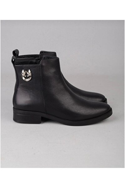 Anıl Ayakkabı Castle 21895 Γυναικείες μαύρες μπότες από γνήσιο δέρμα με λεπτο...