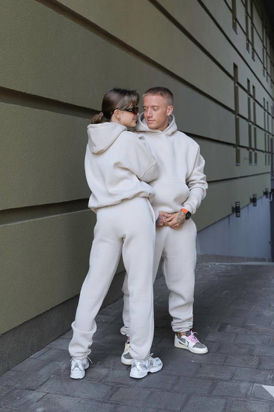 CMZ COLLECTİON Çiftlere Özel Eşofman Takımı içi Polar Kalın Sweatshirt Ve Alt...