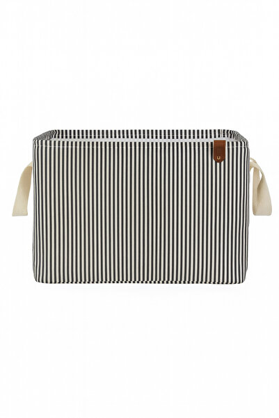 HomyJRs Black Striped Multi-Purpose Closet Toy Storage Box Basket Organizer 18X22X30