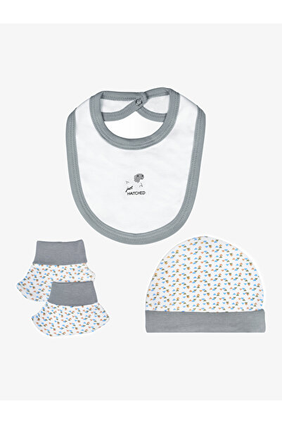 Babies Basic By Styli 5-Piece 100% Cotton Bib, Romper, Mittens, Cap and Sleepsuit Set