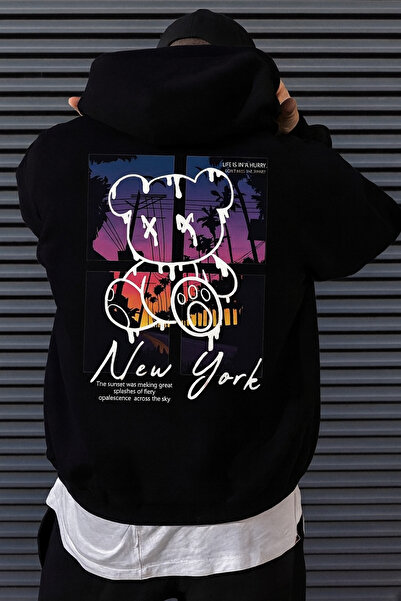 CLASSY.MODA “Hanorac pentru bărbați supradimensionat cu glugă – Siluetă color...