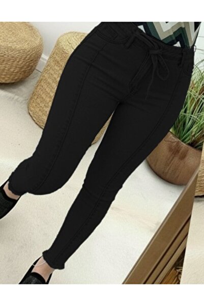 JANES Women's High Waist Belted Ripped Detail Jeans