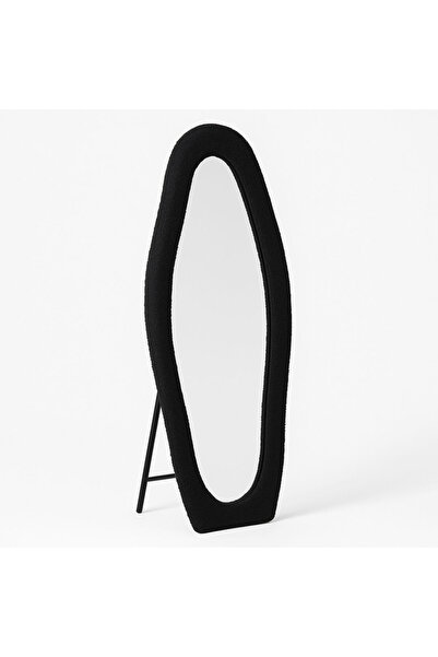 Ebticar Slim Black Bouclé Floor Mirror