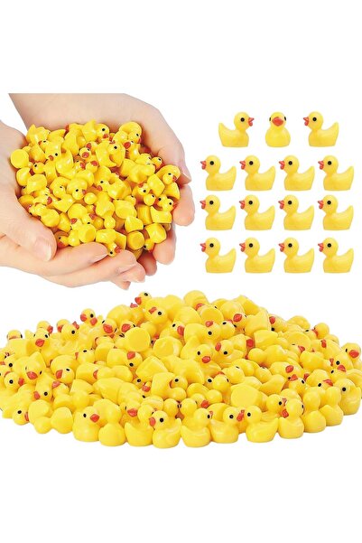 Generic 100 قطعة من البطات الصغيرة المصنوعة من الراتنج الأصفر للحرف اليدوية و...