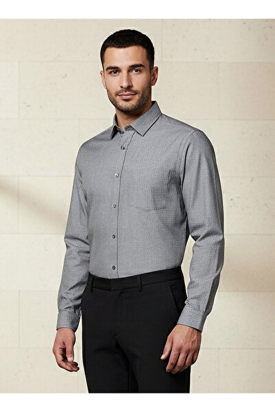 FAV Men Slim Fit Collared Textured Long Sleeves Shirt