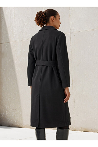 FAV Regular Fit Felt Coat with Tie-Up Belt