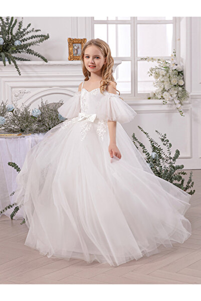 Take Two By Styli White Lace Insert Bow Detail Dress