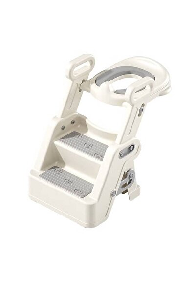 NKX Toilet Ladder [2-in-1] Silver Moon Gray PVC Cushion With Ladder Ajustable