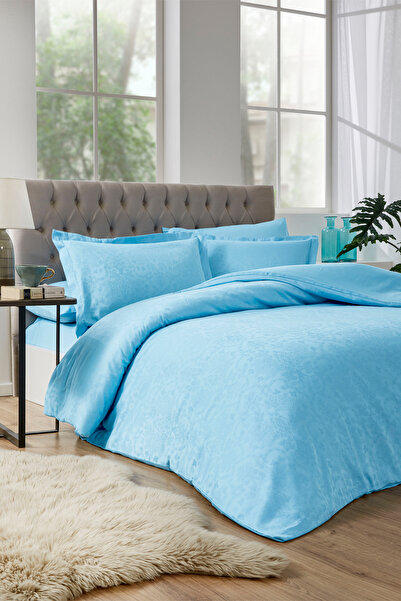 Özdilek Ornament Çift Kişilik Jakarlı Saten Nevresim Takımı Aqua