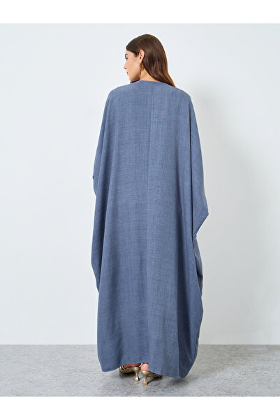 Take Two By Styli Textured Open Kimono Sleeve Abaya