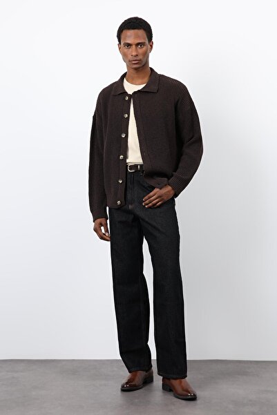 Antioch Brown Knitted Sweater Men's Cardigan