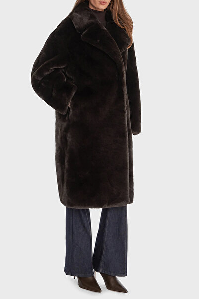 Guess Vanna Regular Fit Double-Breasted Collar Long Faux Fur Coat W5Bl95Wj110 Coat W5Bl95 Wj110 G1H3