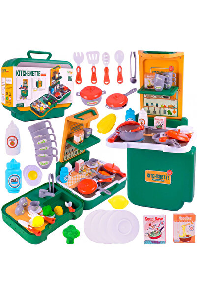 MalPlay Valiza de Bucatarie pentru Copii Little Cook, pliabila si portabila, ...