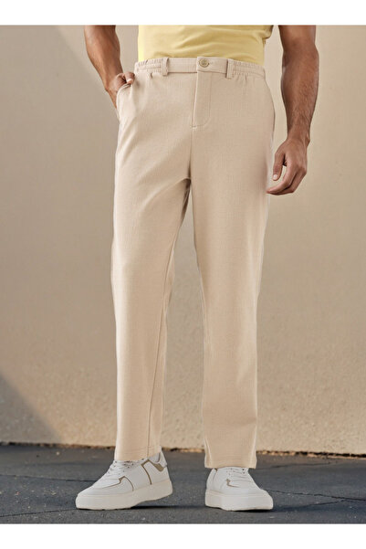 FAV بنطلون لويس قصة مريحة ذو الخصر المرن والجيوب