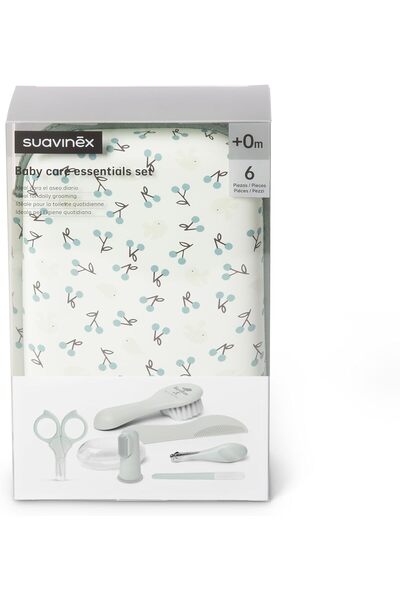 Suavinex 6-Piece Baby Manicure and Daily Care Gift Set for Boys, Blue