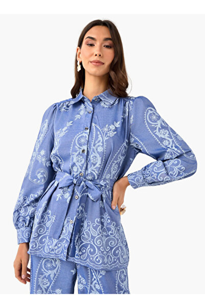 FAV بلوزة بحزام وطبعة زهور