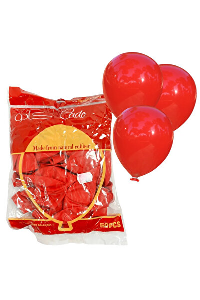 Generic Cado Natural Rubber Decorate Party Balloons With Set of 50pcs- Red