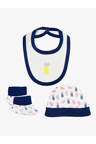 Babies Basic By Styli 5-Piece 100% Cotton Bib, Romper, Mittens, Cap and Sleepsuit Set