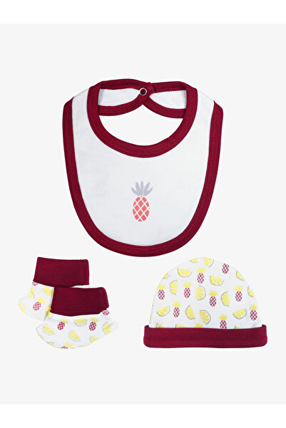Babies Basic By Styli 5-Piece 100% Cotton Bib, Romper, Mittens, Cap and Sleepsuit Set
