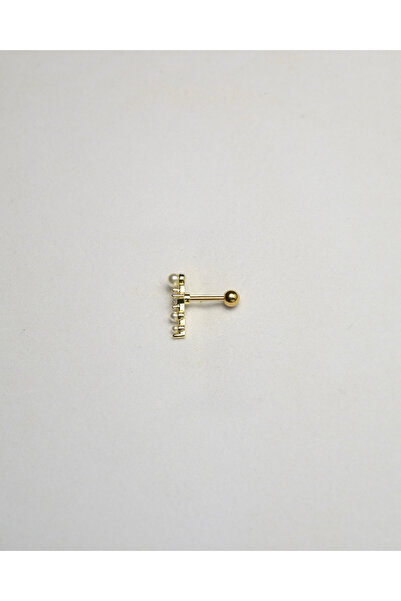 Piercing by Sever İNCİ ŞIK MODEL ÇELİK PIERCING... ŞEFFAF TAŞLI VE ALTIN/GOLD RENK (TRAGUS HELIX CONCH FLAT)