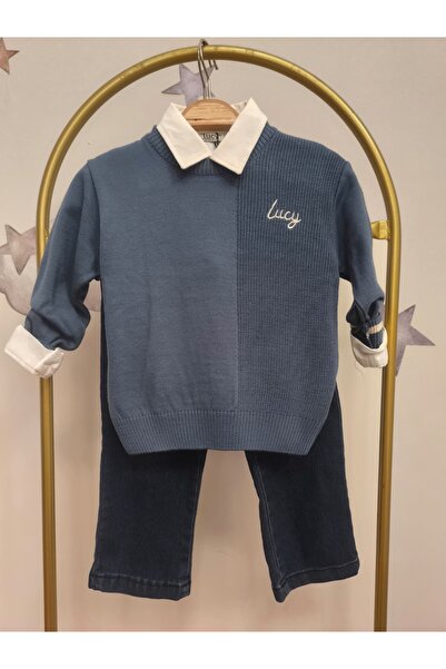 kidsense Boy's Lucy Knitwear Sweater Shirt Jeans Pants 3-Piece Set